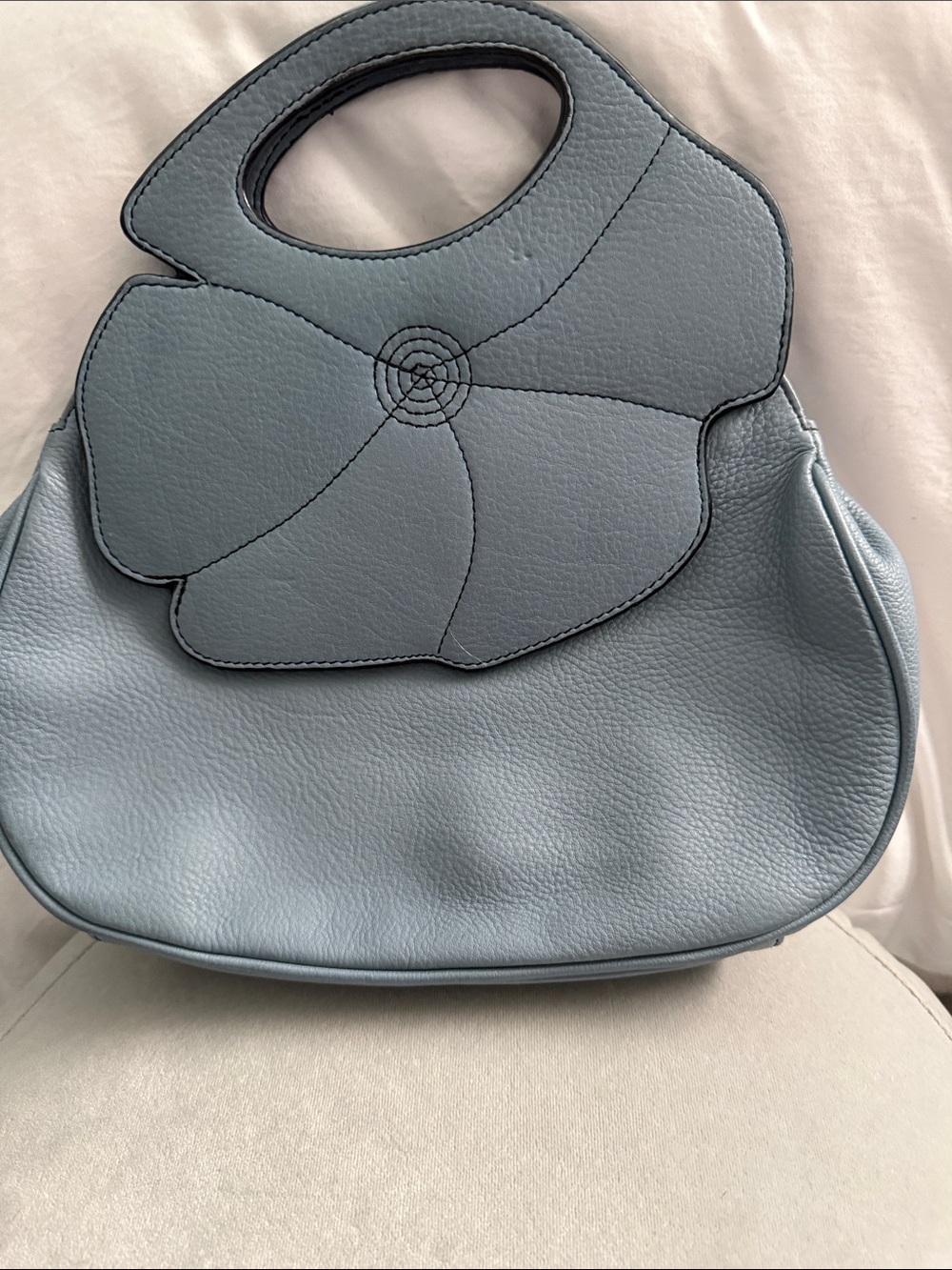 Blue Floral-Accent Women’s Handbag